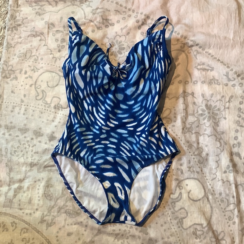New Martini Sol One Piece Blue Swimsuit Sz 10